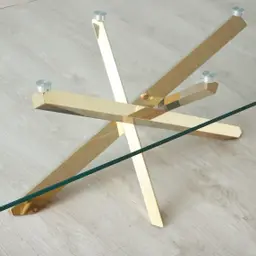 Lola Gold Coffee Table - Glass Top