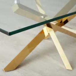 Lola Gold Coffee Table - Glass Top
