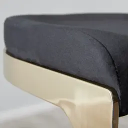 Rouven Black Velvet 79cm Bar Stool - Champagne Gold Legs