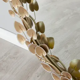 Laceleaf Antique Gold Round Mirror