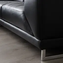 Fortitude II Black Leather Corner Lounge