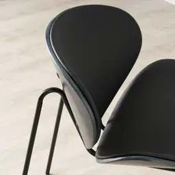 Decker Black Vegan Leather Dining Chair