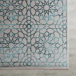 Blue Arabesque Floor Rug - Medium 200cm x 300cm