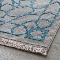 Blue Arabesque Floor Rug - Large