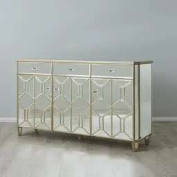 Madeleine Mirror Dining Cabinet - Champagne Gold Frame