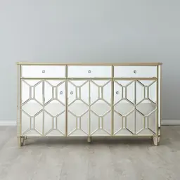 Madeleine Mirror Dining Cabinet - Champagne Gold Frame