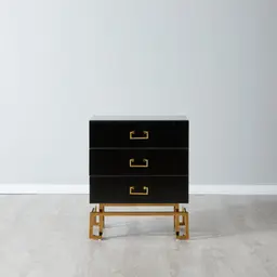 Luella Black Bedside Table 