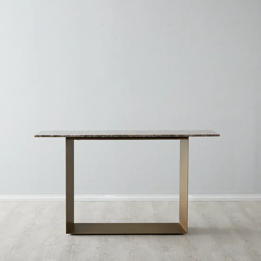 Isla Light Brown Marble Sideboard -  Brushed Bronze Legs