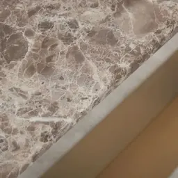 Isla Light Brown Marble Sideboard -  Brushed Bronze Legs