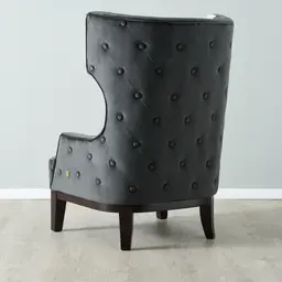 Florence II Charcoal Velvet with Floral Pattern Occasional Chair 