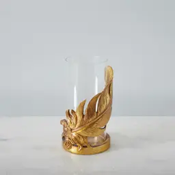 Golden Feather Candle Holder 