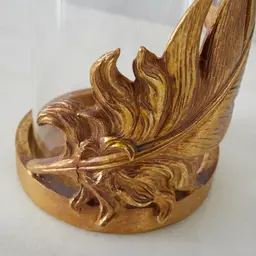 Golden Feather Candle Holder 