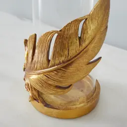 Golden Feather Candle Holder 