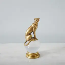 Sitting Gold Leopard Decorative
