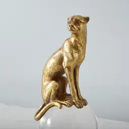 Sitting Gold Leopard Decorative