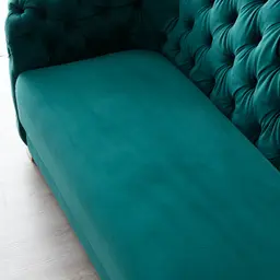 Kelly Emerald Velvet 3-Seater Sofa - Gold Legs