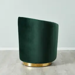 Reina Asymmetrical Pine Green Velvet Chair - Left Apex