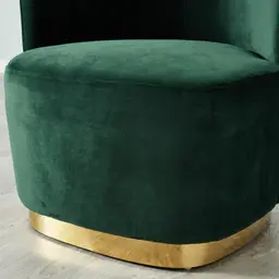 Reina Asymmetrical Pine Green Velvet Chair - Left Apex