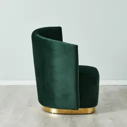 Reina Asymmetrical Pine Green Velvet Chair - Left Apex