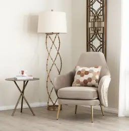 Anya Beige Velvet with Back Pattern Occasional Chair