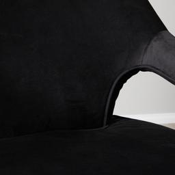 Burton Black Velvet Occasional Chair - Polished Gold Stainless Steel Legs