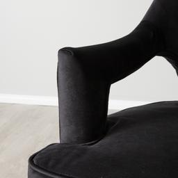 Burton Black Velvet Occasional Chair - Polished Gold Stainless Steel Legs