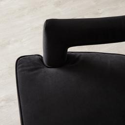 Burton Black Velvet Occasional Chair - Polished Gold Stainless Steel Legs