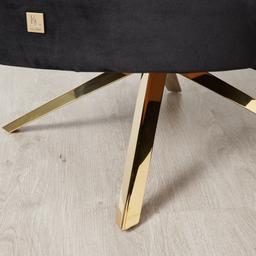 Burton Black Velvet Occasional Chair - Polished Gold Stainless Steel Legs