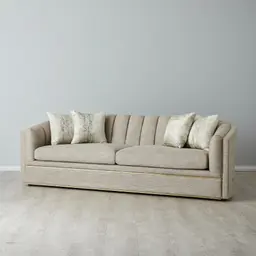 Sheppard Khaki Woven Fabric 3-Seater Sofa