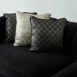 Leola Black Velvet 3-Seater Sofa