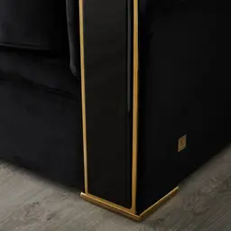Leola Black Velvet 3-Seater Sofa