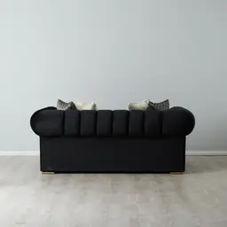 Leola Black Velvet 2-Seater Sofa