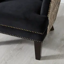 Boudicca Black Velvet with Back Pattern Armchair