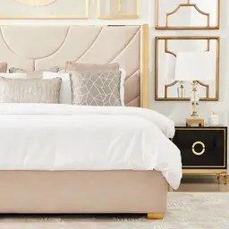 Gertrude Cream Velvet King Bed