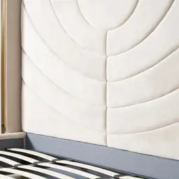 Gertrude Cream Velvet King Bed