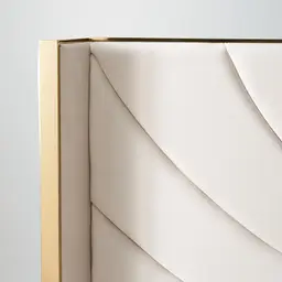 Gertrude Cream Velvet Queen Bed