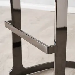 Rouven Black Velvet 79cm Bar Stool - Black Nickel Legs