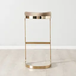 Rouven Beige Velvet 79cm Bar Stool - Champagne Gold Legs