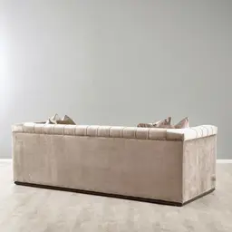 Pascal Beige Velvet 3-Seater Sofa 