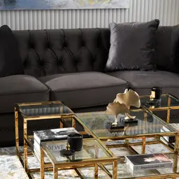 Pascal Mushroom Velvet 3-Seater Sofa 