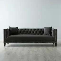 Vogue Charcoal Velvet 3-Seater Sofa 