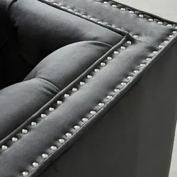 Vogue Charcoal Velvet 3-Seater Sofa 