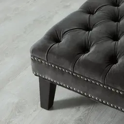 Vogue Charcoal Velvet Ottoman