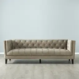 Manuel Beige Velvet 3-Seater Sofa 