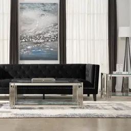 Manuel Black Velvet 3-Seater Sofa 