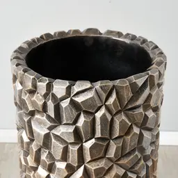 Polished Rockpile Antique Gold Vase - Large