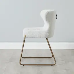 Quinn Cream Boucle Dining Chair - Brass Colour Legs