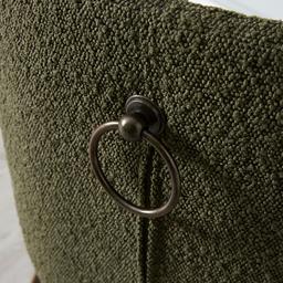 Quinn Olive Green Boucle Dining Chair  - Brass Colour Legs