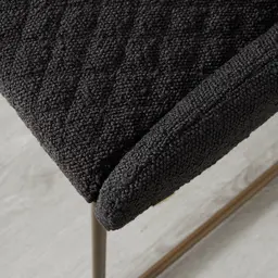 Quinn Charcoal Boucle Dining Chair - Brass Colour Legs