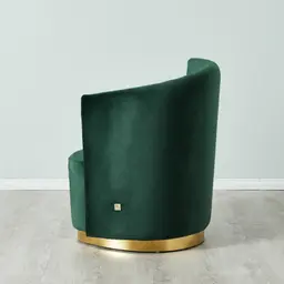 Reina Asymmetrical Pine Green Velvet Chair - Right Apex